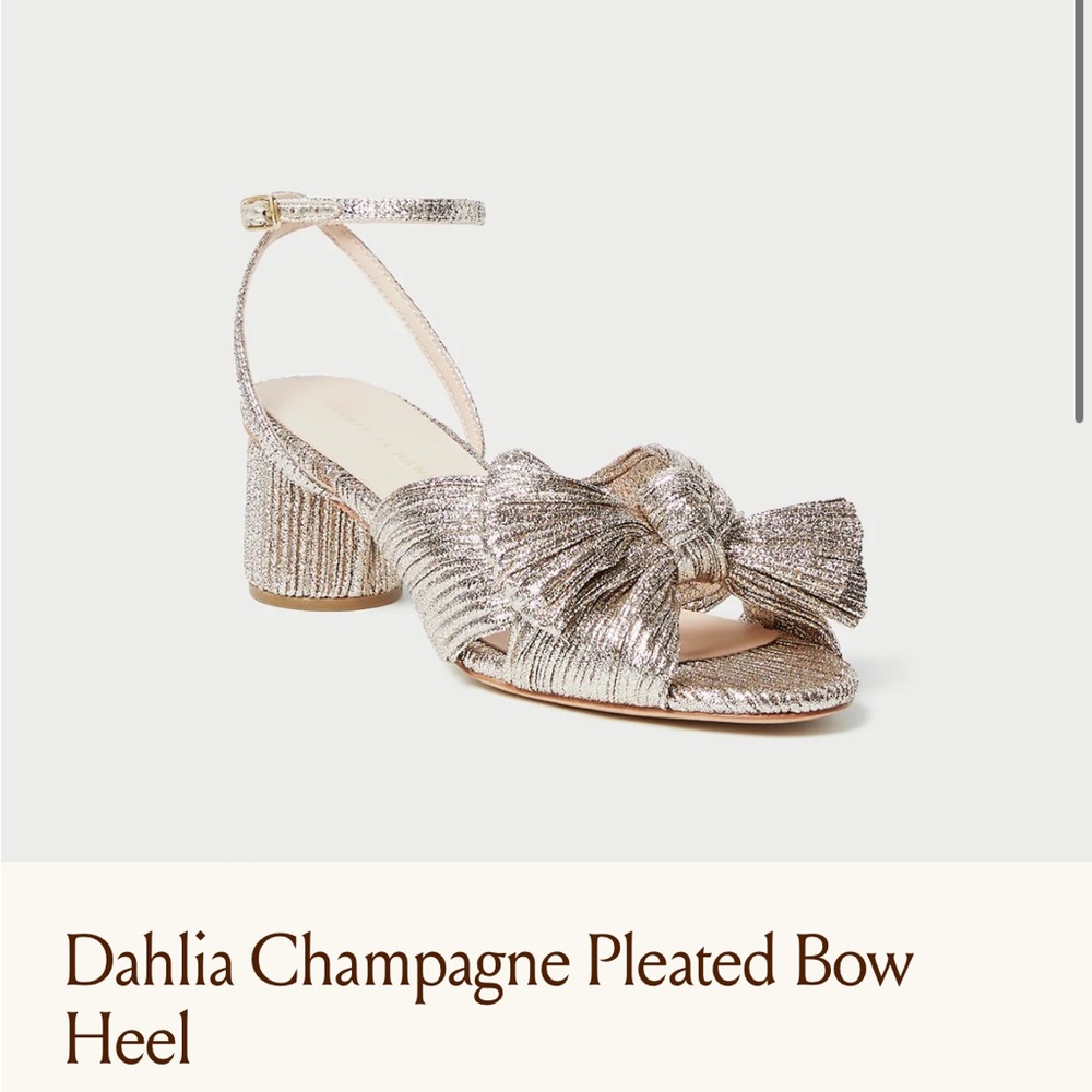 Loeffler Randal Dahlia Platinum Pleated Bow Heel